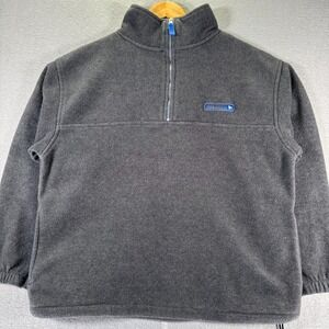 Vintage Big Dogs Quarter Zip Fleece Jacket Small Gray Logo Mockneck‎ Classic Y2K